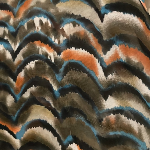 Forever 21 Sheer Multicolored Wavy Stripes Button Up Blouse - Picture 4 of 5